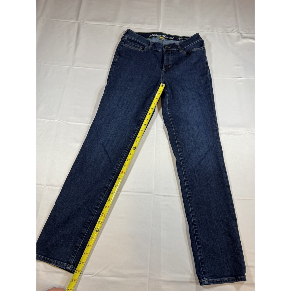 Eddie Bauer Women's Jeans Slightly Curvy Slim Straight Leg Dark Wash Denim 6 - Picture 5 of 7